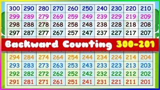 Backward Counting 300 to 201  Number song 300201  1000 to 1 Part8  Reverse Count  उल्टी गिनती [upl. by Caresa]