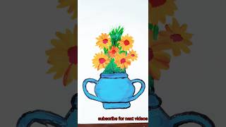 Flower vase painting with acrylic colour shortvideo art paint painting artandpaint [upl. by Yatnwahs]