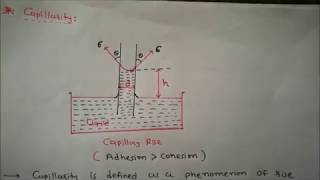 capillarity derivation capillary rise [upl. by Nolyak]