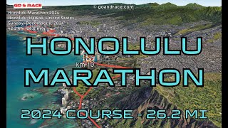 Honolulu Marathon 2024 fly over the marathon course Video of the race path [upl. by Leumek41]