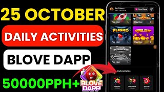 25 October Daily Combo amp Daily Words amp Trivia Challenge  B Love Dapp 25 october Daily Activities [upl. by Nnayar]