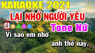 Lại Nhớ Người Yêu Karaoke Tone Nữ Nhạc Sống  Trọng Hiếu [upl. by Htebharas392]