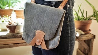 Making a Simple Leather Pouch Bag [upl. by Ynnahc]