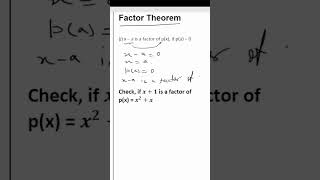 Factor Theorem Part 1  POLYNOMIAL  CLASS 9  9th  exam basicmath education mathematics [upl. by Bracci288]