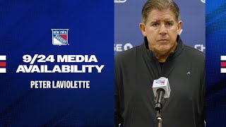 NYR vs NYI Peter Laviolette Pregame Media Availability  Sept 24 2024 [upl. by Emiatej]