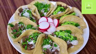 Tacos de Carne Asada con Salsa verde  Receta Mexicana Rica y Fácil [upl. by Aubarta192]