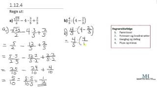 Matematikk 1P  Prøveoppgaver  Regnerekkefølge  1124 [upl. by Lady]