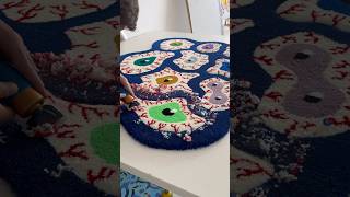 Carving process rugs interiorart tufting [upl. by Lutim]