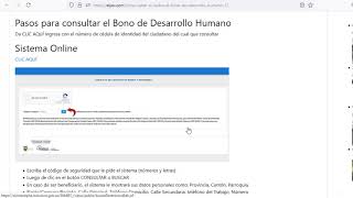 Consulta Bono de Desarrollo Humano – Beneficiarios Prestamos Pagos [upl. by Hach]