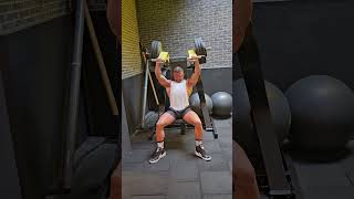 65kg a side overhead press Easy work gym motivation muscle [upl. by Suoivart]