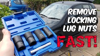 Remove Locking Lug Nuts from ANY Car or Truck  Without Keys [upl. by Crofton493]