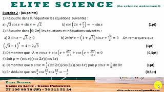 1eS2MATHS Suite épreuve Exo 2 EQUATIONS ET INEQUATIONS TRIGO DEMONSTRATIONS [upl. by Greenwood298]