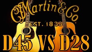 VINTAGE D28 VS NEW D45 MARTIN GUITAR COMPARISON [upl. by Noirb]