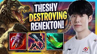 THESHY DESTROYING WITH RENEKTON  WBG TheShy Plays Renekton TOP vs Sett  Season 2023 [upl. by Nosidda]