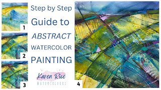 Step by Step Guide to Painting LARGER Abstract Watercolour Paintings [upl. by Kobylak]