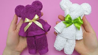 DIY Towel Teddy BearDIY toys for kids towel toysdiy の 始まり は [upl. by Lindgren]