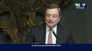 Ucraina Mario Draghi quotNon cè più un Golia la Russia si è dimostrata una potenza non [upl. by Sandi274]