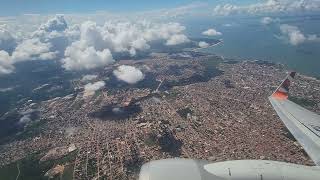 Decolagem do aeroporto de Santarém o encontro das águas do Tapajós e Amazonas [upl. by Ahseel]