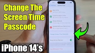 iPhone 1414 Pro Max How to Change The Screen Time Passcode [upl. by Bollen]