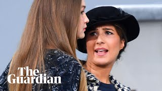 Gigi Hadid confronts Chanel catwalk invader [upl. by Gabbey604]