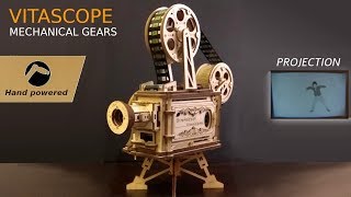 Robotime Hand Crank Vitascope ROKR LK601 DIY Film Projector 15 Discount code yoshiny [upl. by Minor263]