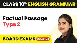 Factual Passage Type 2  Reading Comprehension  Class 10 English Grammar 202223 [upl. by Adamski]