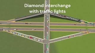 Cities Skylines Intersection Simulation Part 2 hi flow traffic lights and service interchanges [upl. by Wynne]