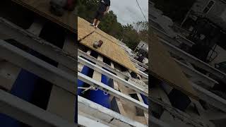 Shanty Build Day 7  Marine Wood Flooring Here We Go [upl. by Eeresed]