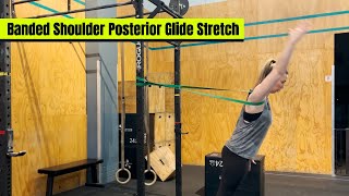 Banded Shoulder Posterior Glide Stretch with Overhead Reach [upl. by Ayouqat]