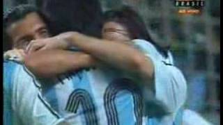 Argentina 4 Peru 0 Riquelme Messi Mascherano [upl. by Lawson]