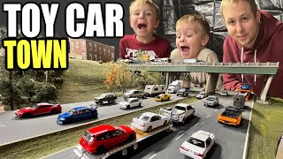 DAD Builds TOY CAR TOWN We made it BIGGER 164 scale Diorama [upl. by Cynthia983]