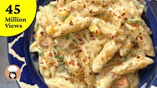 Pasta in White Sauce  White Sauce Pasta  Indian Style WHITE SAUCE pasta Recipe  Flavours Of Food [upl. by Miki]