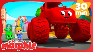 Monster Truck Madness  Morphle  Cars Trucks amp Vehicles Cartoon  Moonbug Kids [upl. by Barnebas]