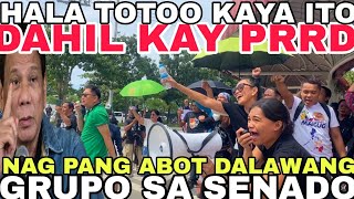 HALA TOTOO KAYA NAG PANG ABOT DALAWANG GRUPO SA LABAS NG SENADO Miz July [upl. by Anaujat]