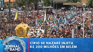 Círio de Nazaré movimenta a economia de Belém  Jornal da Band [upl. by Aneehsak]