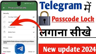 Telegram par passcode lock kaise lgaye  Telegram account lock kaise kare  How to lock telegram app [upl. by Wolsky]