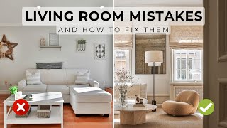 10 Living Room Interior Design Mistakes amp How To Fix Them [upl. by Eilhsa]