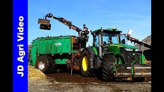 Mest strooien 2019  John Deere 7260R  Tebbe  K Mulder Putten  Manure spreading  Mist streuen [upl. by Nwahsaj]