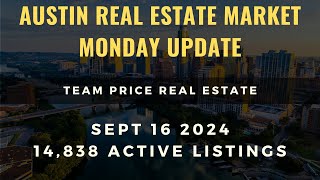 ✅ Austin RealEstateMarket Monday Update 091624  Recap  14838 Active Listings 197 YoY [upl. by Ebeneser]