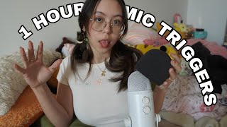 ASMR 1 Hour of INTENSE Mic Triggers Mic Rubbing Pumping Tapping LoopedMinimal Talking [upl. by Ayalahs663]