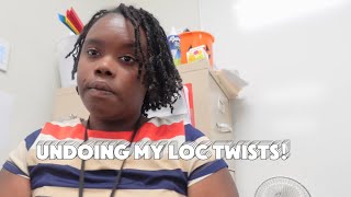 Hair Maintenance  Undoing my Loc Twists [upl. by Erdnuaed]