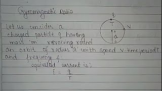 Gyromagnetic ratio and Bohrs magneton in hindi [upl. by Nason588]