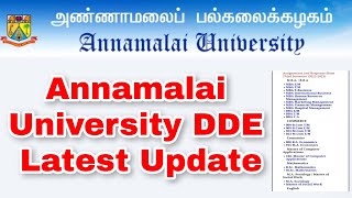 Annamalai University DDE Latest Updates 👍 [upl. by Enilaf]