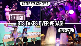 BTS Las Vegas Epik High shout out to BTS Pop Up Bellagio Fountain FAIL 💜 VLOG [upl. by Oliva359]