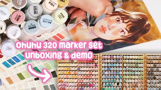 Are these WORTH IT ✦ Ohuhu Honolulu 320 marker set Review  Demo [upl. by Woodberry]