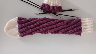 Spiralsocken stricken  Die Socke die mitwächst Perfekt für Kinder Sockenmuster 3 [upl. by Morissa]