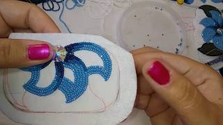 Two needle Flat stitch beading filling in 1 [upl. by Tsepmet208]