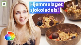 4stjerners middag  Emilie Nereng lager hjemmelaget sjokoladeis med konfekt  discovery Norge [upl. by Tterrej]