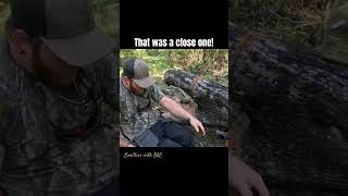 Close call chainsaw tree diy outdoors woods goodvibes fypシ゚viral pov goodtimes deerhunting [upl. by Syl]