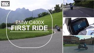 BMW C400X first ride review 2019  Visordowncom [upl. by Wrennie]